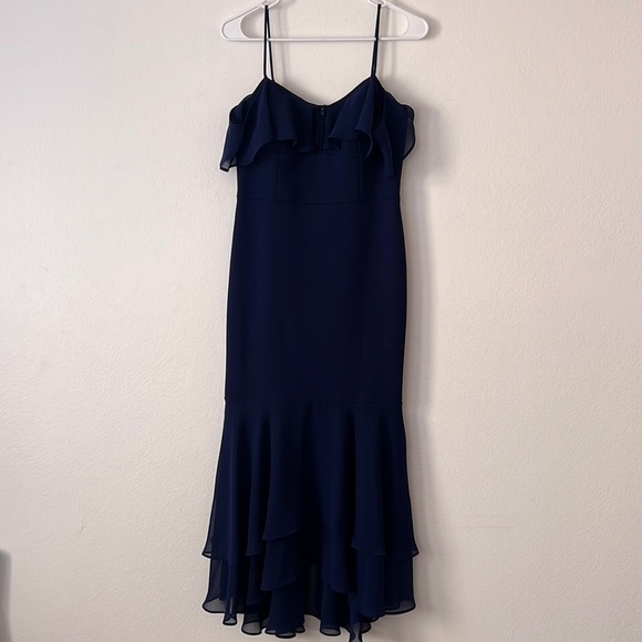 Aidan Mattox Navy Blue Maxi Women’s Dress Size 4 Formal Wear Evening Gown - Picture 3 of 9